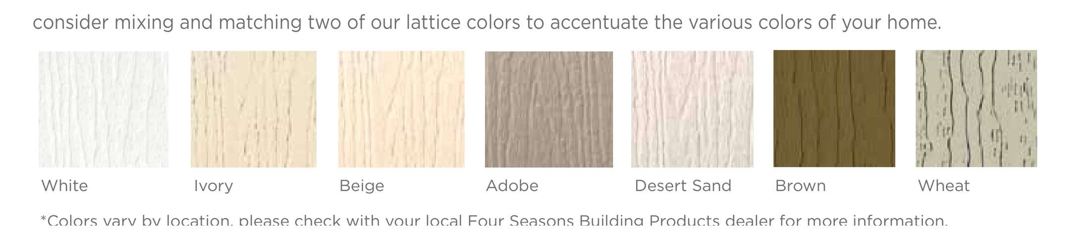 Official Four Seasons Elitewood Ultra Series color options